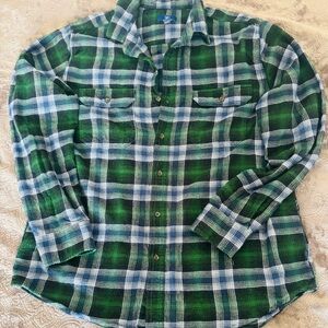 George Green and Navy Plaid Shirt M